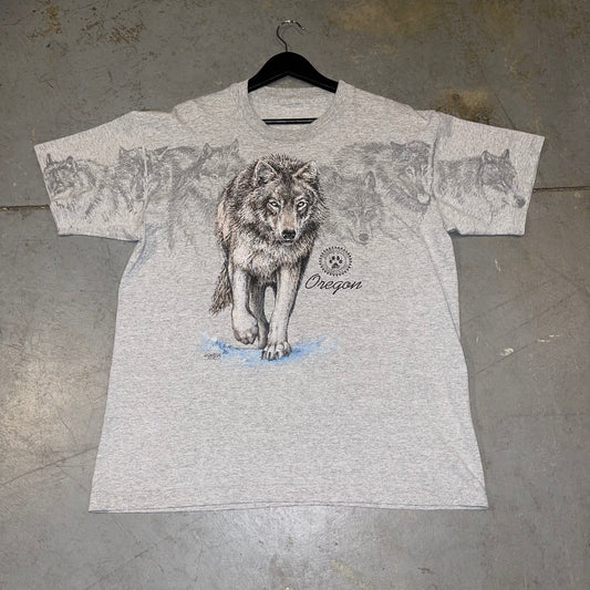 Vintage San Segal Oregon Wolf T-shirt. L