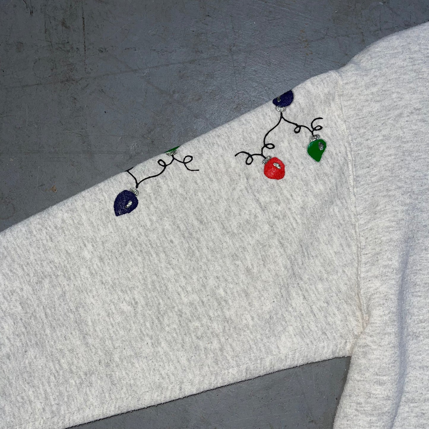 Vintage Jerzees Custom “HoHoHo” Santa Puff painted sweatshirt. Size Large