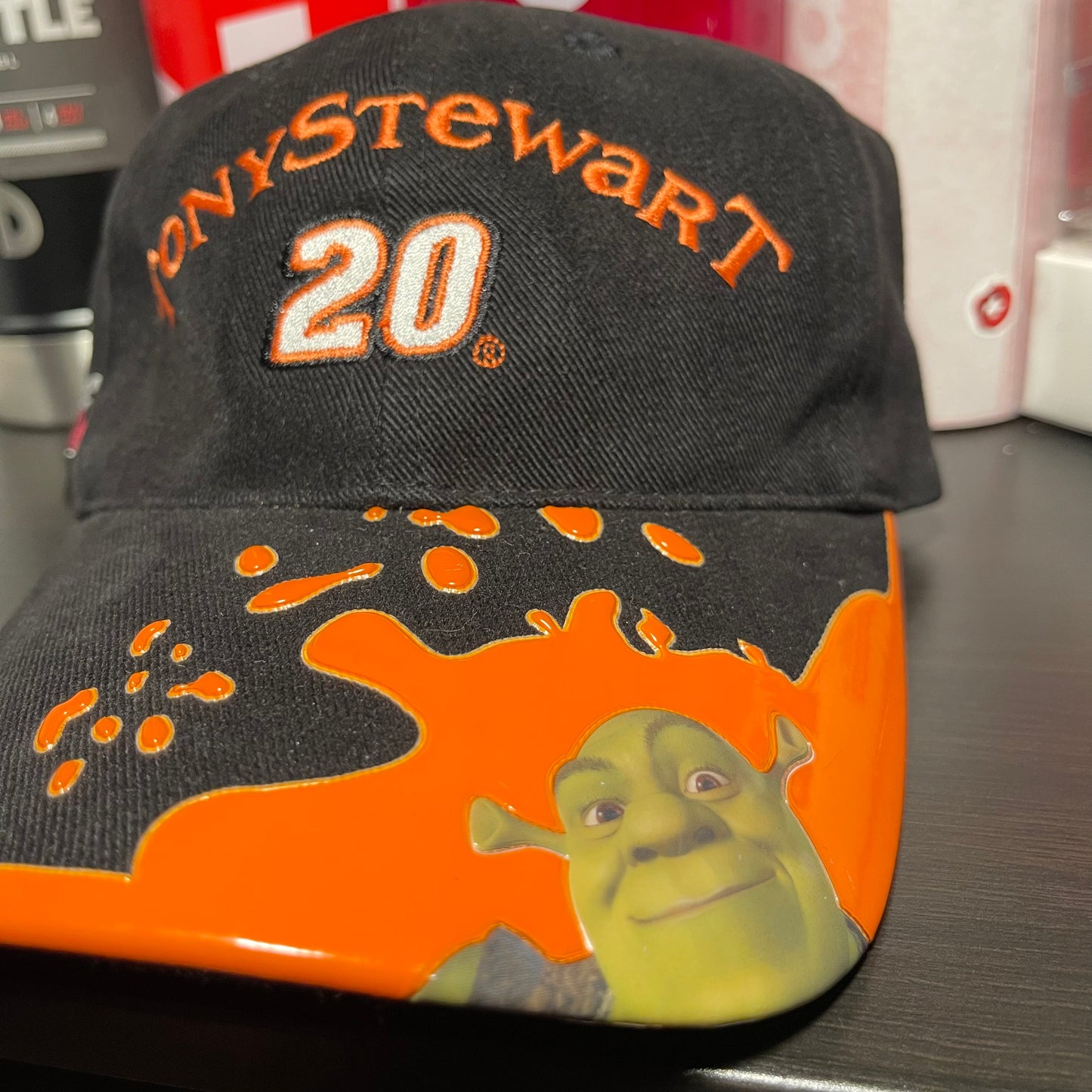 Home Depot Racing #20 Tony Stewart Shrek 2 Nascar Adjustable Strap Hat Cap