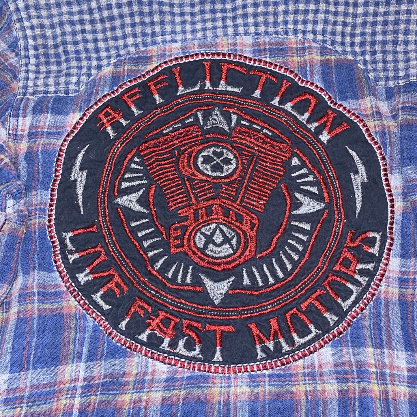 Affliction Flannel Button Down Shirt. Size Woman’s Large