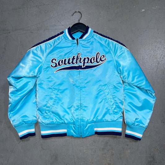 Vintage Y2K Southpole Satin bomber style jacket. Kids Medium 10-12