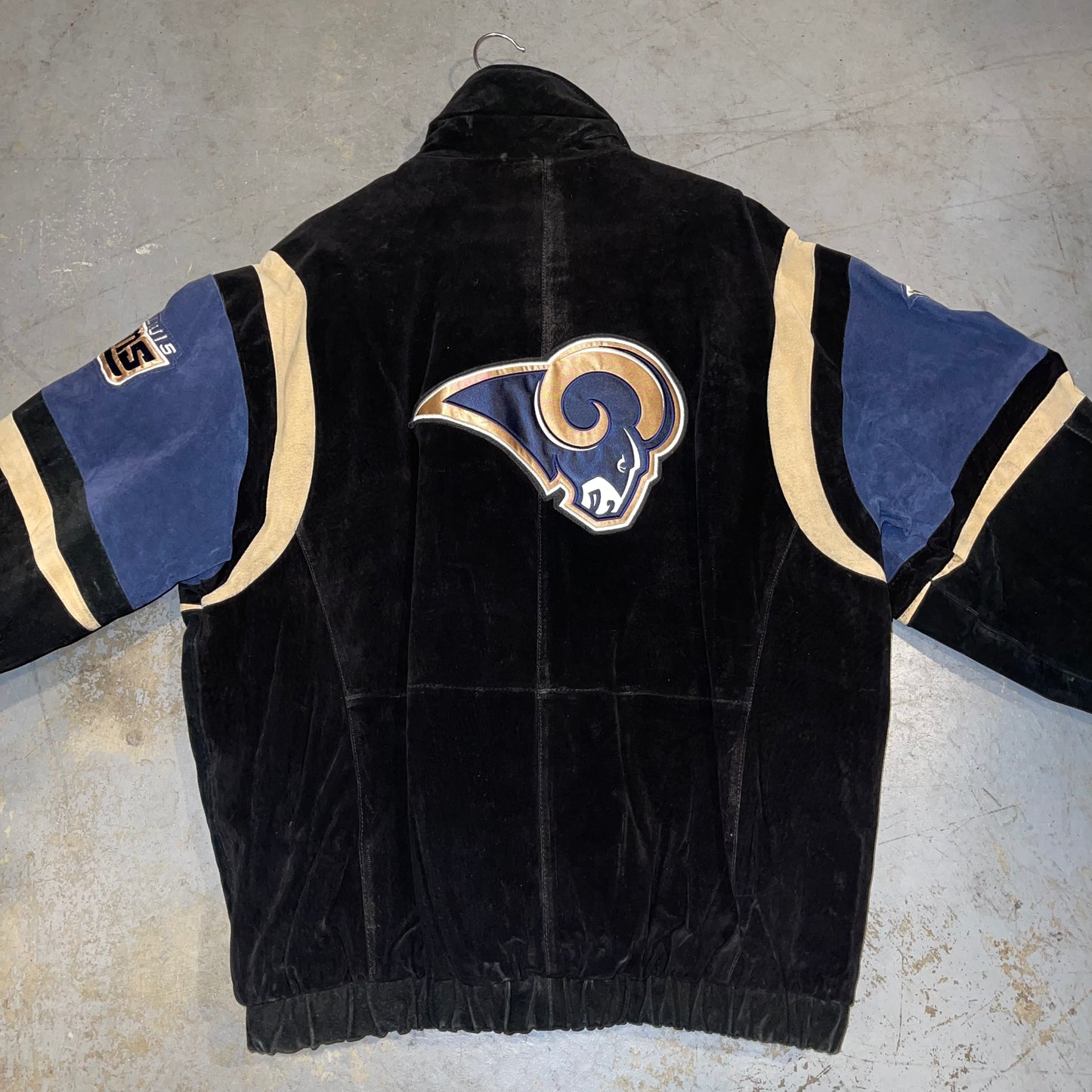 Vintage Y2K St.Louis Rams Suede Parka Jacket. XL