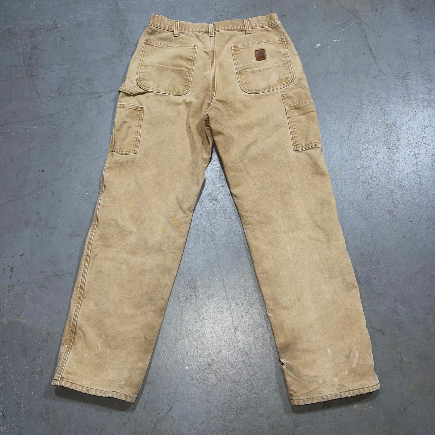 Vintage ‘09 Carhartt Flannel Lined Carpenter Dungaree Fit Pant. Size 34x34