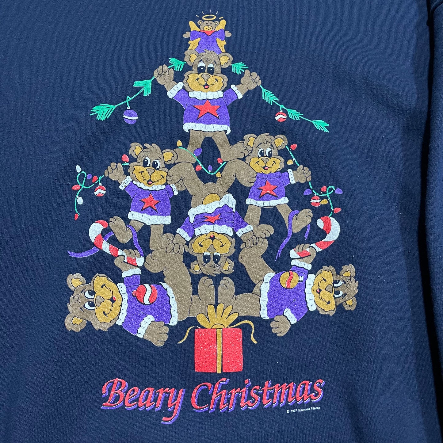 Vintage 1997 Beary Christmas Tultex Crewneck. Size XL