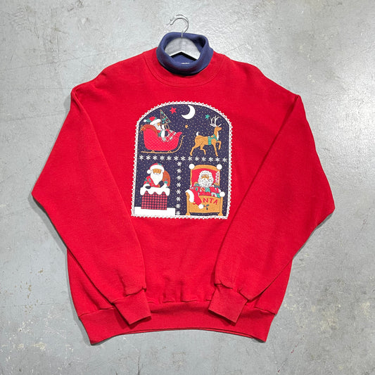 Vintage P.S. Original’s Christmas Faux turtleneck Sweatshirt. Size XL