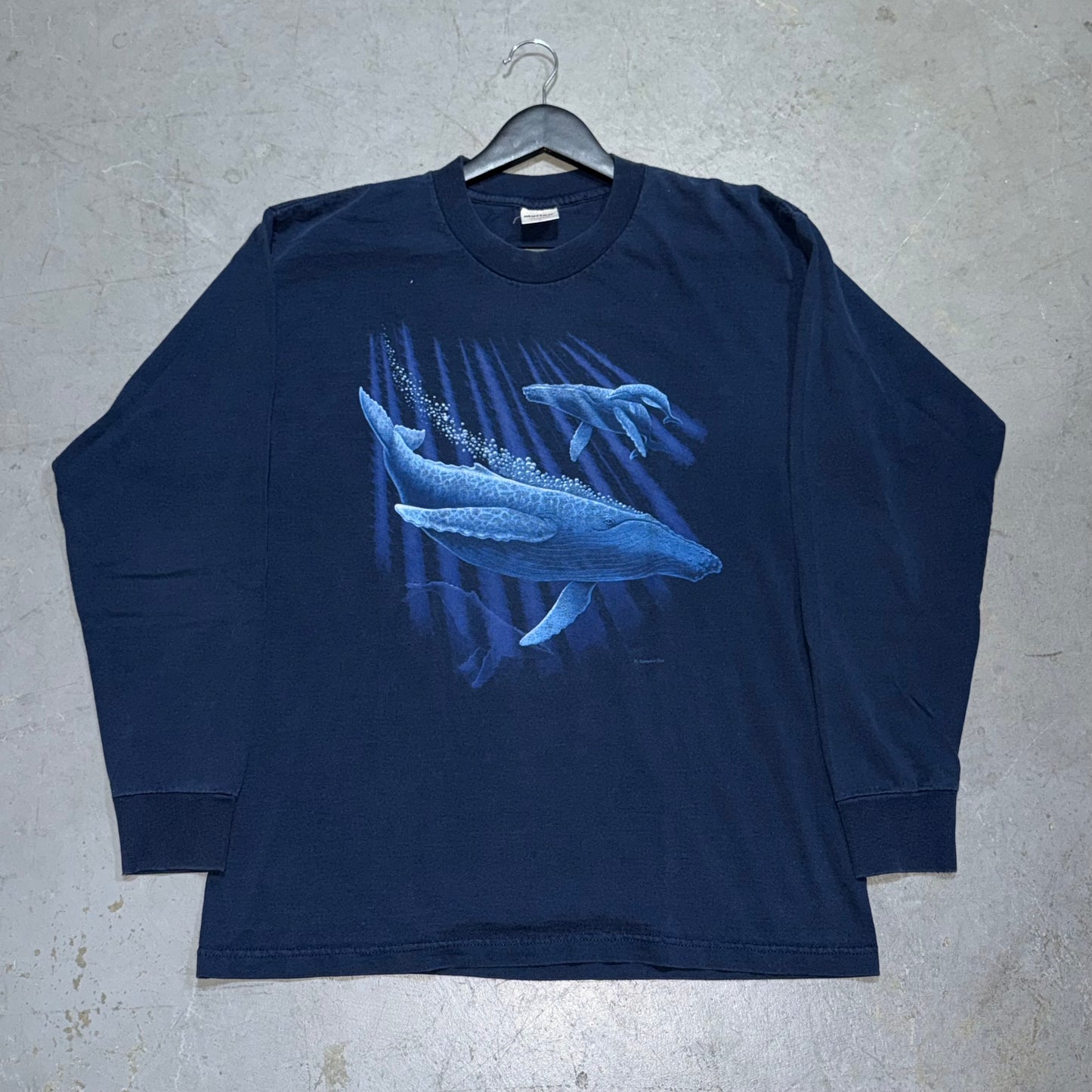 Vintage Longsleeve Whale Shirt. Size L