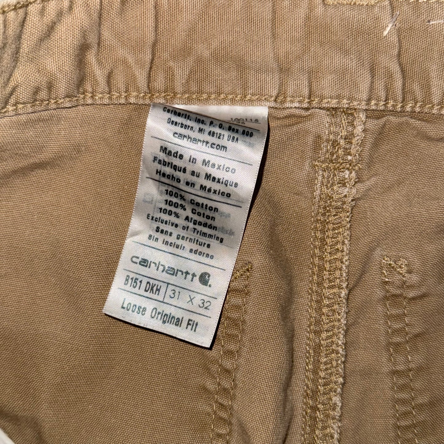 Tan Carhartt Loose Original Fit Pants