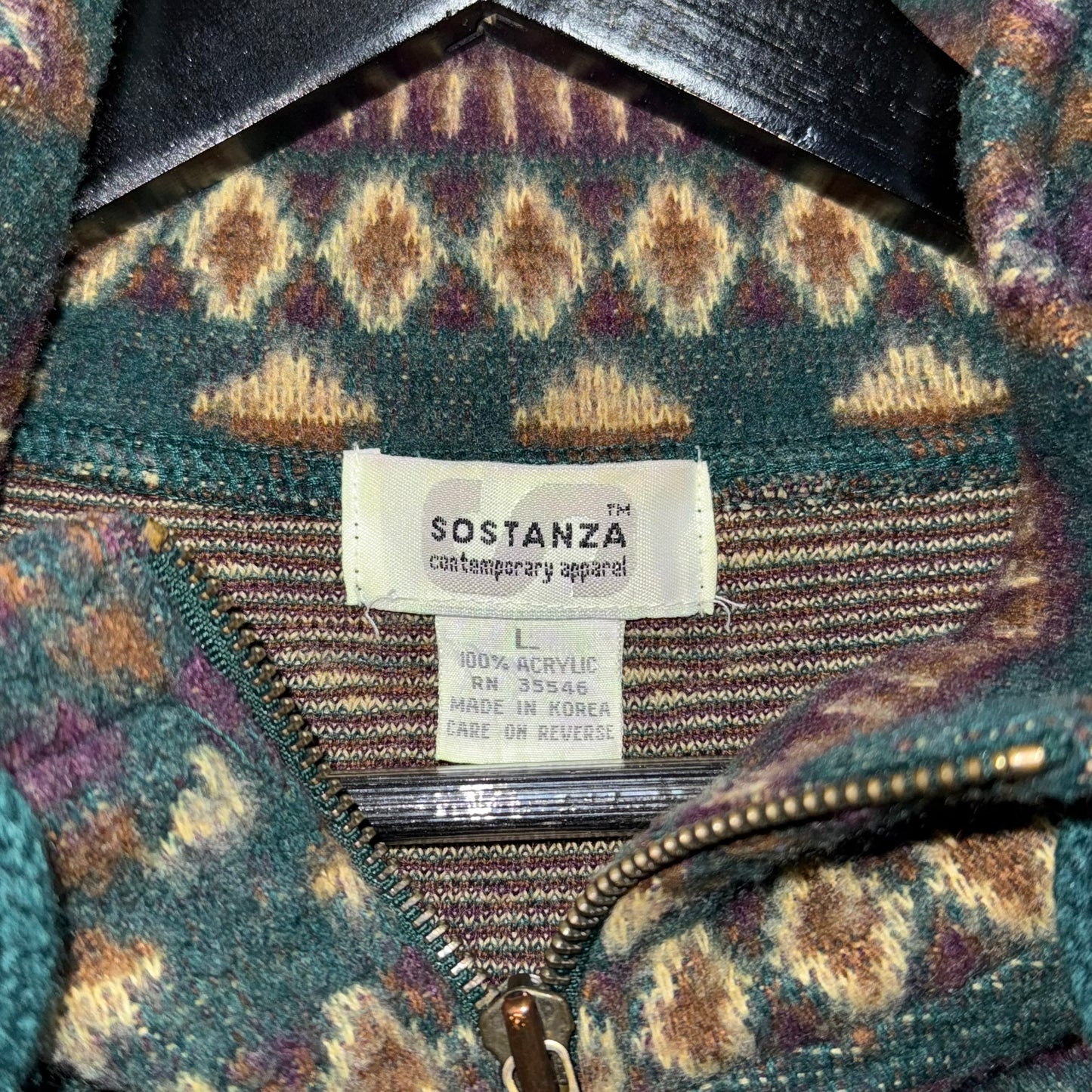 Vintage Sostanza Pull Over Fleece. Size Large