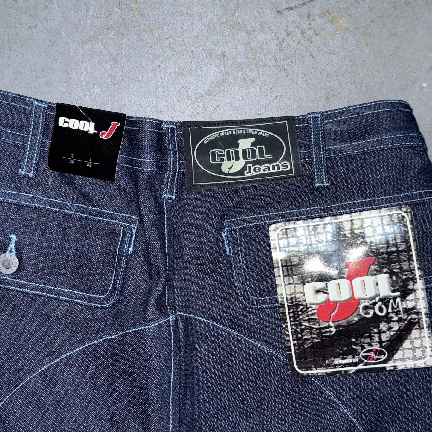 Vintage Y2K Cool J Baggy Embroidered Logo Denim Jeans. Size 30x32