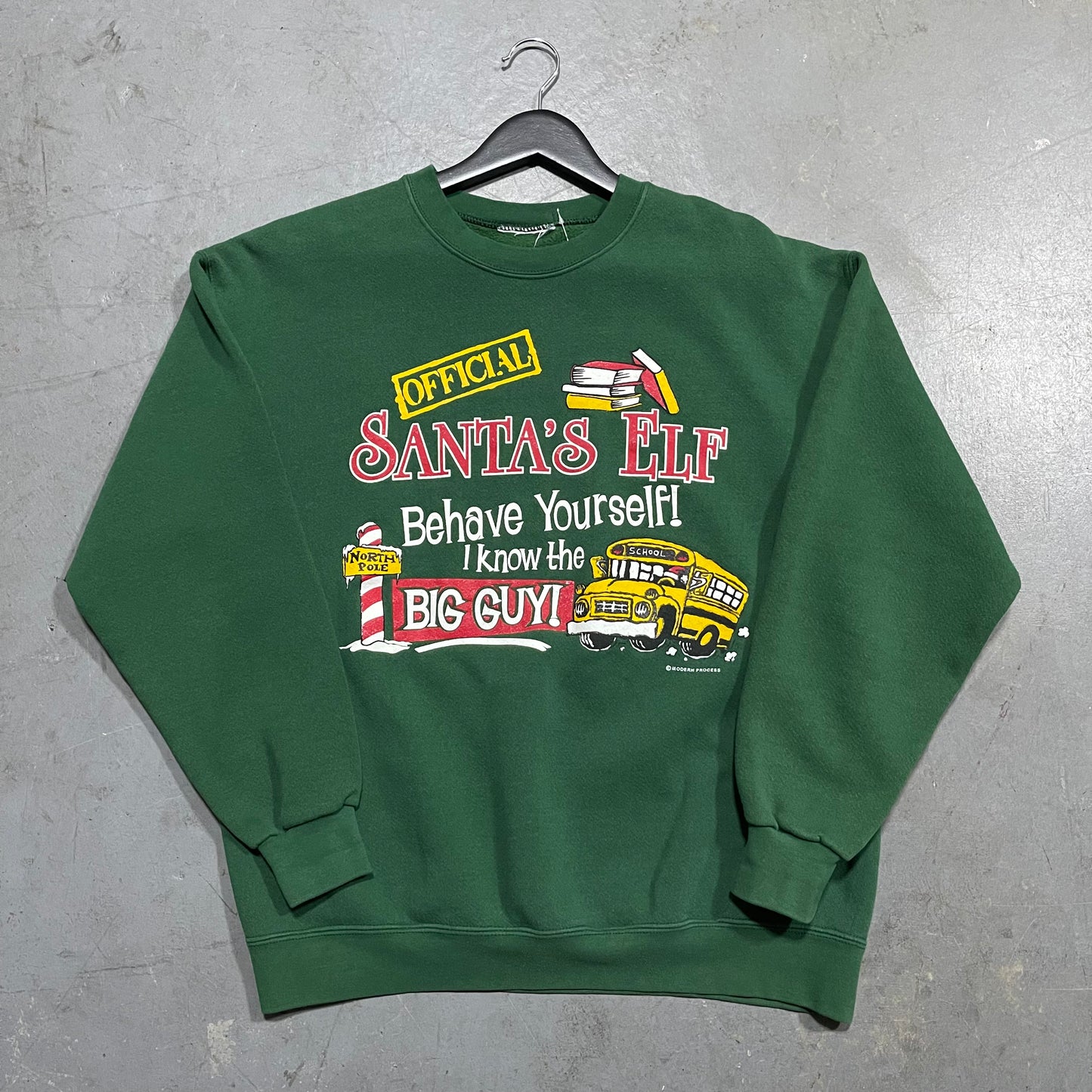 Vintage Official Santa’s Elf Behave Yourself I Know The Big Guy! Crewneck.Size L