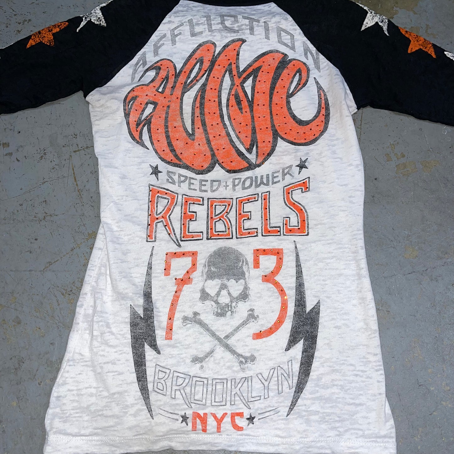 Affliction AC MC Rebels Shirt. Size Medium