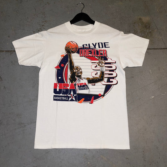 Vtg Clyde Drexler 1992 USA Basketball T-shirt. M