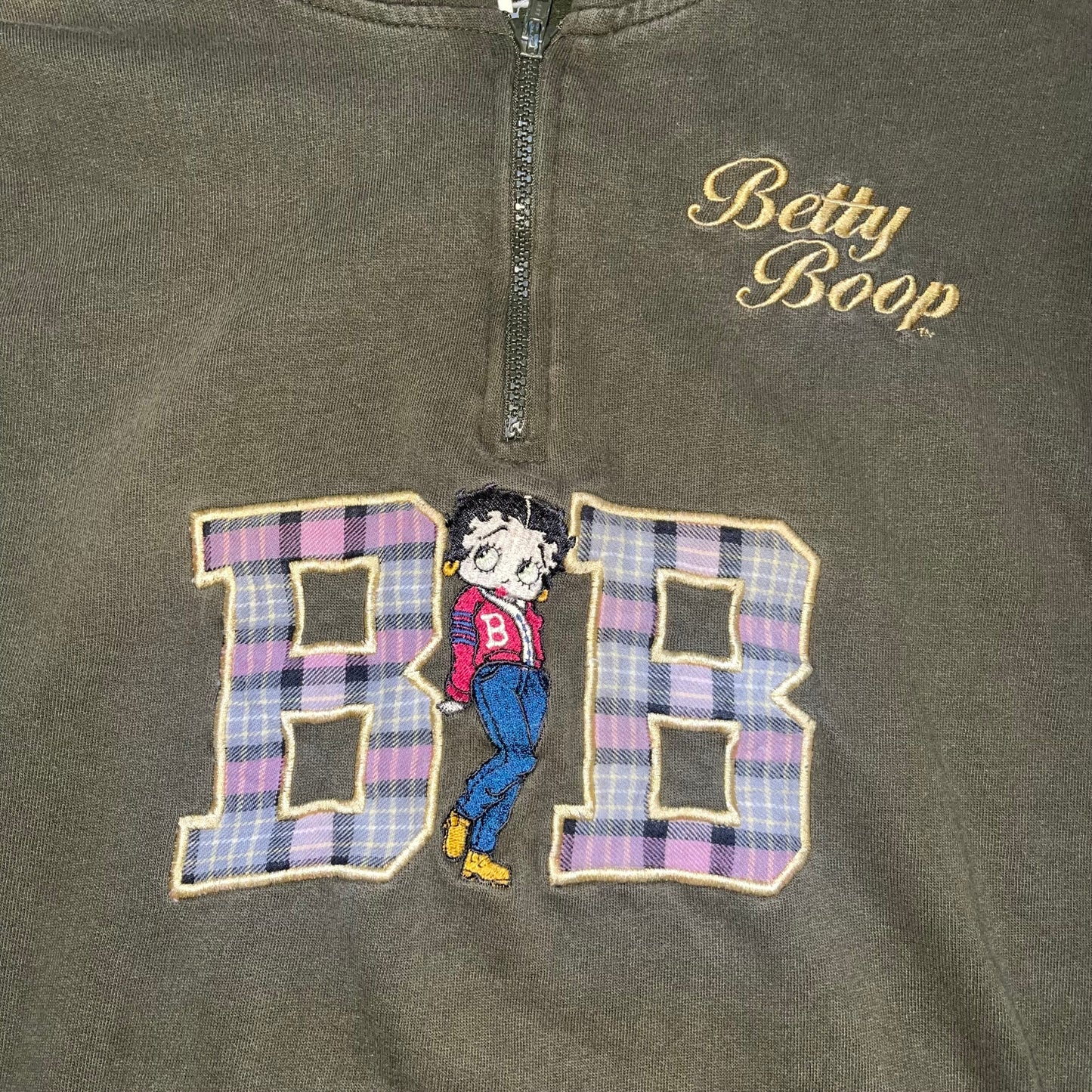 2001 Betty Boop Quarter Zip Hoodie. Sz Large.