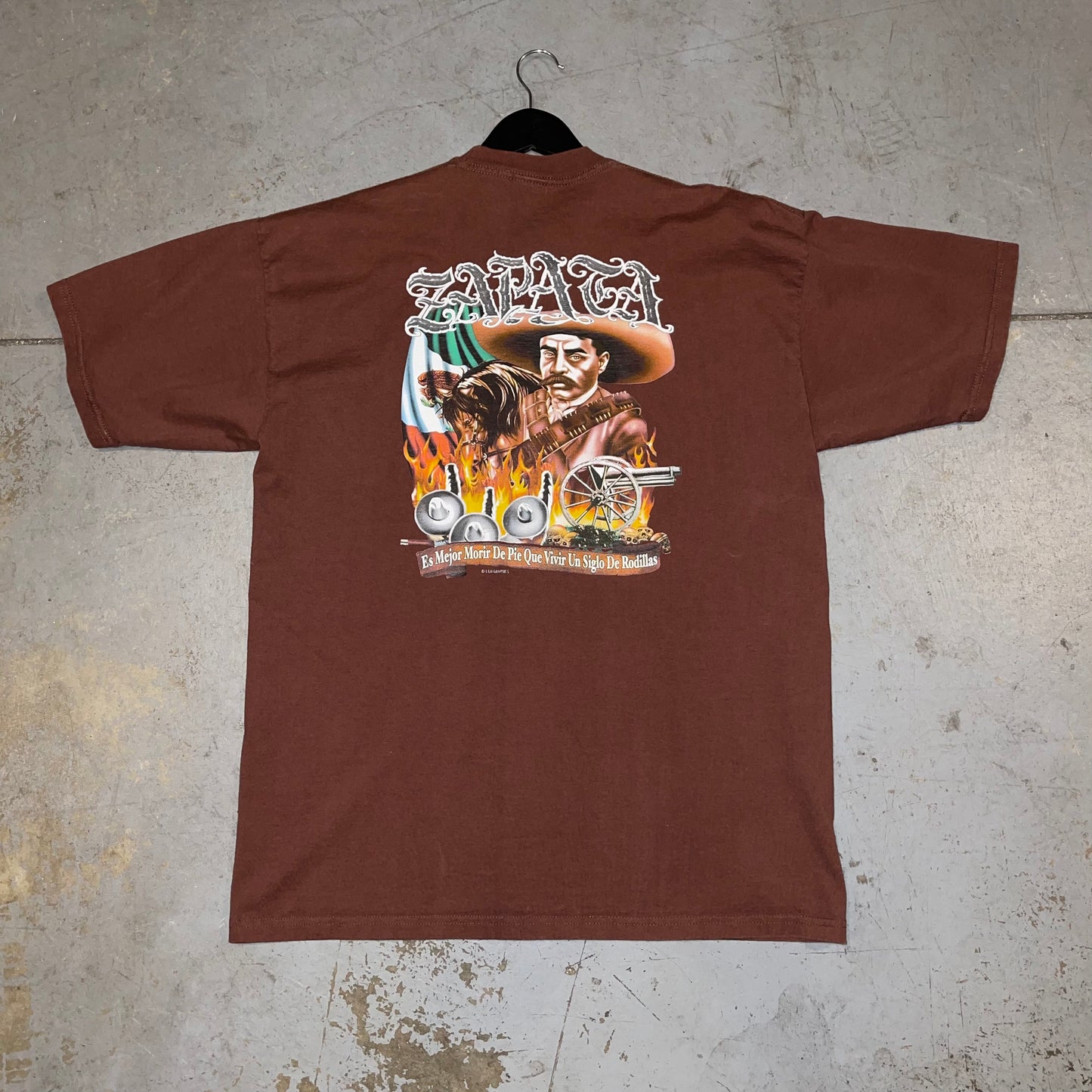 Vintage 90s y2k Emiliano Zapata Mexico Shirt Revolutionary Chicano. Sz XL