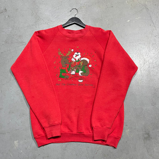 Vintage late 80’s early ‘90’s “And The Creatures Were Stirring…” crewneck.SizeXL