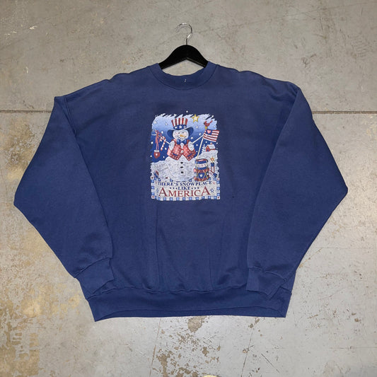 Y2k There’s Snow place like AMERICA Snowman Crewneck. Size XL