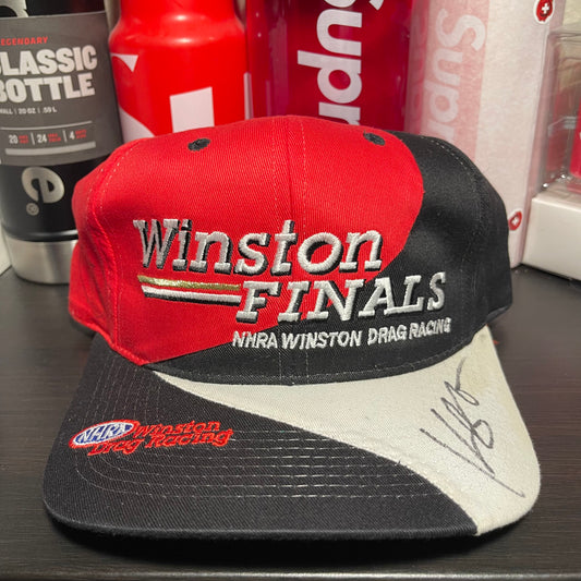 Vintage Winston Finals Autographed NHRA Winston Drag Racing Hat.