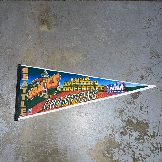Vintage 1996 Seattle Sonics  Western Conference Champions Pennant