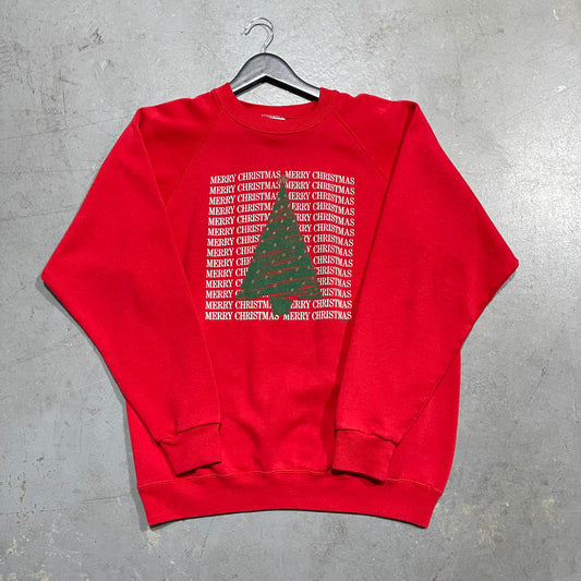 Vintage 80’s Merry Christmas Christmas Tree Crewneck. Size XL