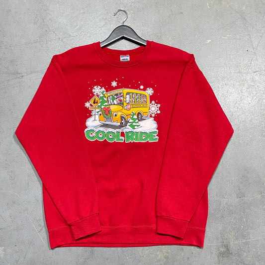 Vintage Y2K Cool Ride Christmas Crewneck. Size  Large