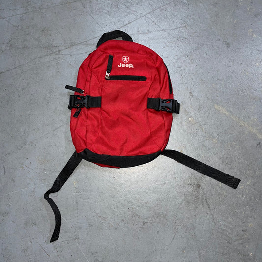 Y2K Jeep Travel Equipment Backpack / Daypack / Book Bag Red & Blk